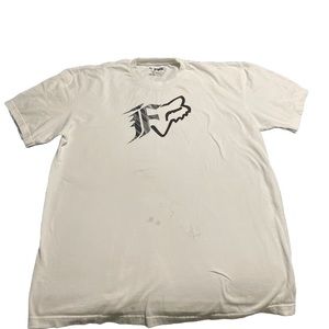 Fox Racing White Tshirt Size XLarge